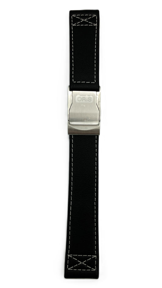 Oris BC4 leather strap black 22mm with clasp 07 5 22 58FC