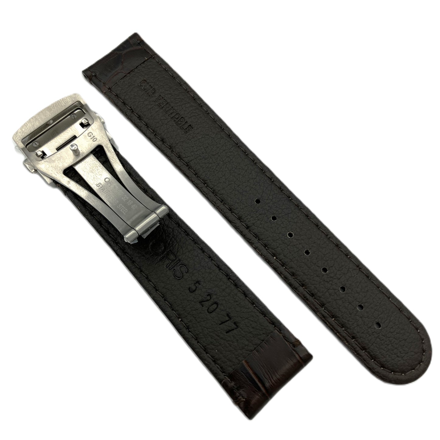 Oris Big Crown leather strap brown 20mm with clasp 07 5 20 77FC