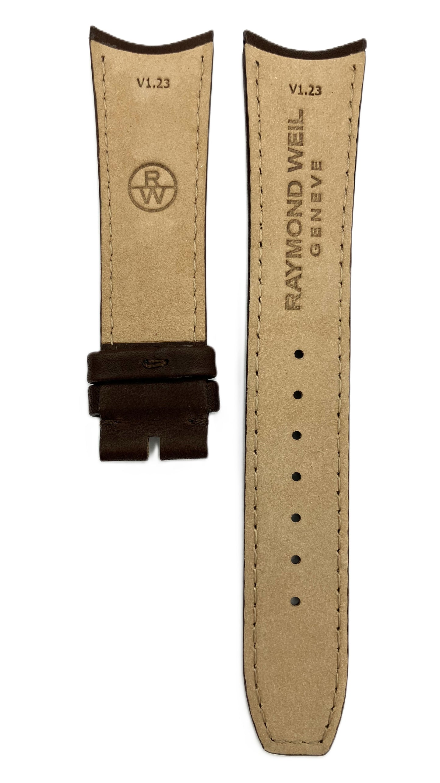 Leather strap brown Raymond Weil Freelancer 22mm, no buckle SV2212-2780-R-8