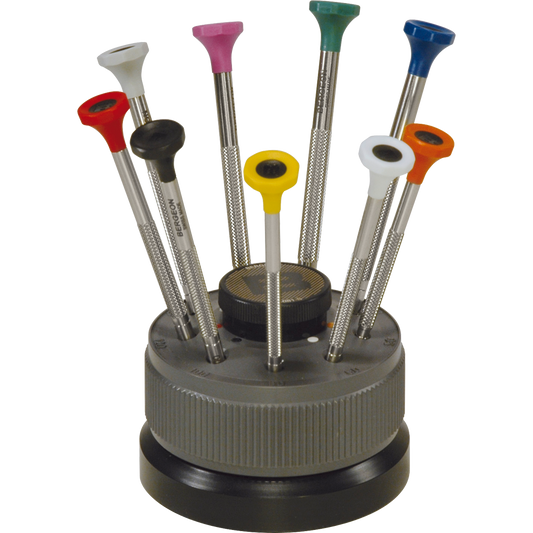 Screwdrivers 9 pcs in rotating stand Bergeon 30081-S09