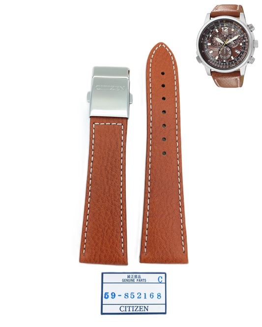 Citizen AS4020-44X nahkaranneke ruskea linkkulukolla 23mm 59-S52168